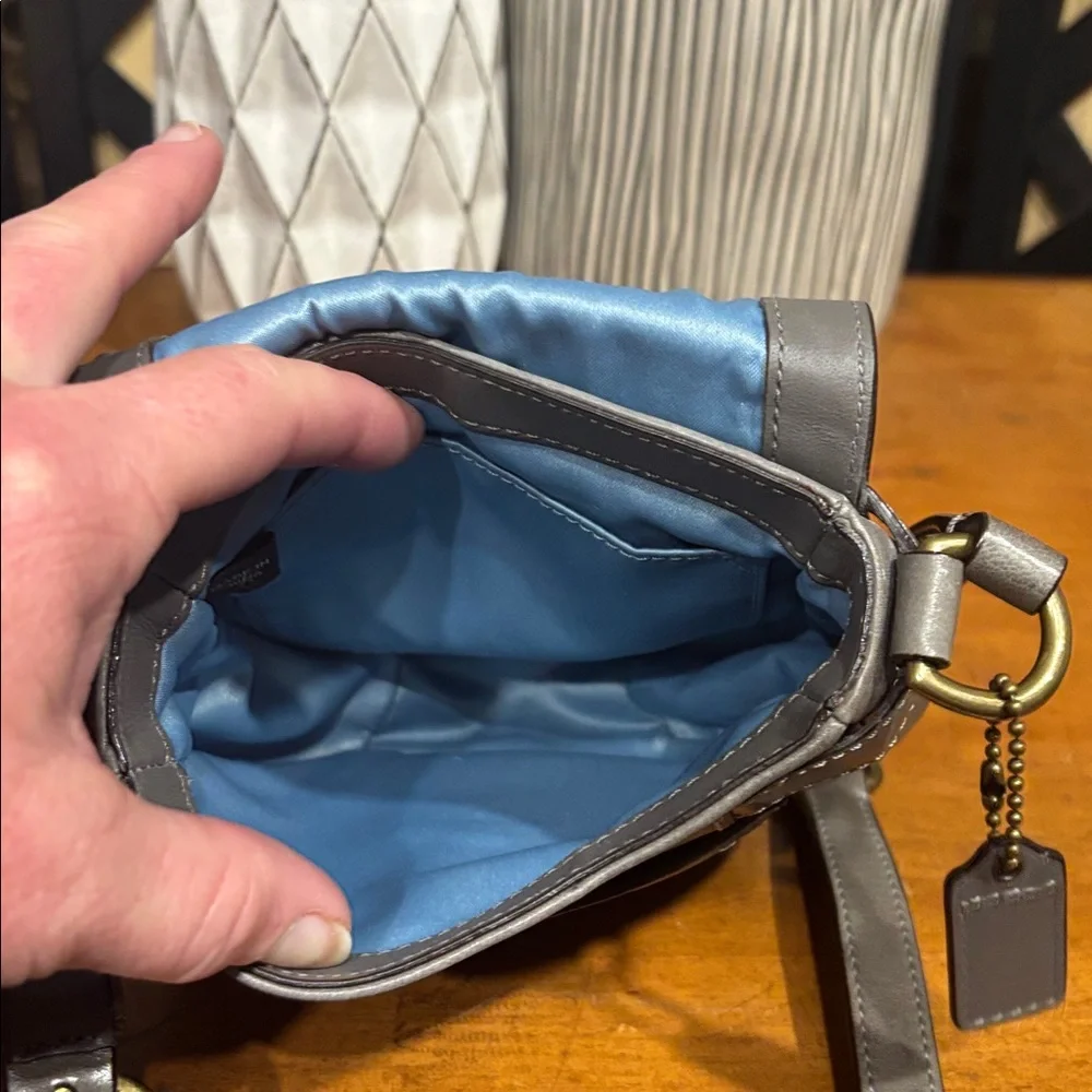 Coach Mini Garcia Gray Leather Crossbody with Hang Tag - Picture 10 of 13